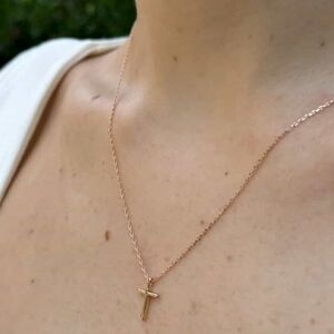 NEW Brandy Melville Golden Dainty Chain Necklace w/ Cross Charm
